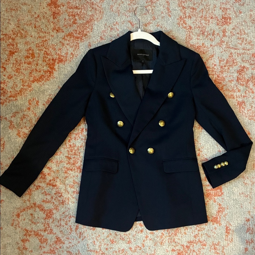 Banana Republic Navy Blazer with Gold Buttons size 0